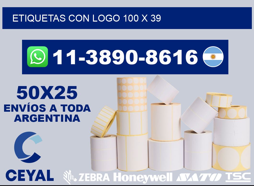 Etiquetas con logo 100 x 39