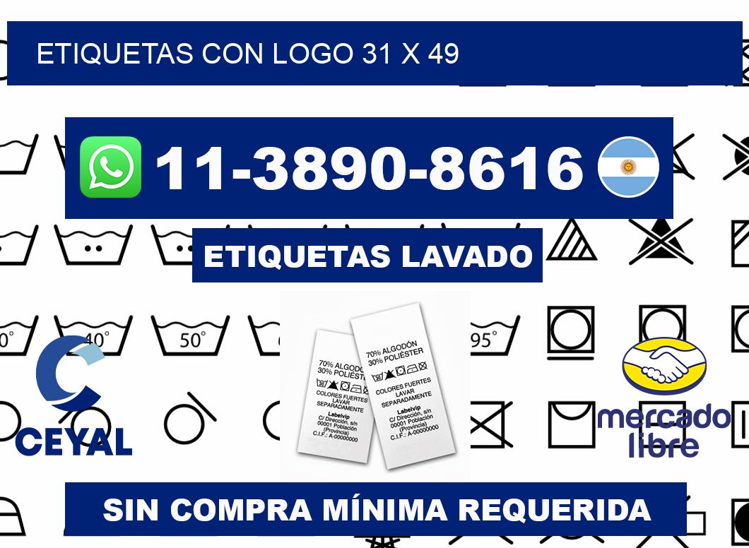 Etiquetas con logo 31 x 49