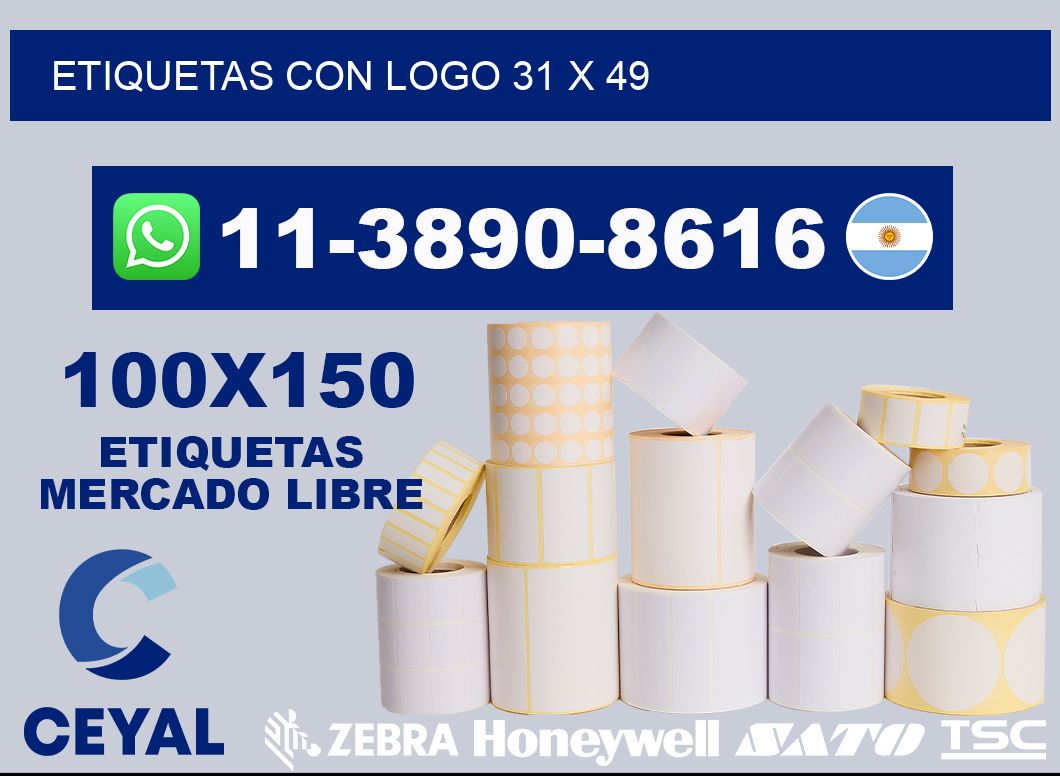 Etiquetas con logo 31 x 49