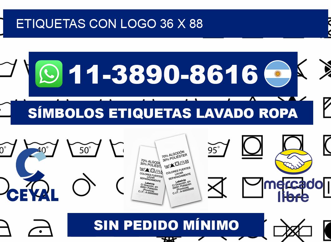 Etiquetas con logo 36 x 88