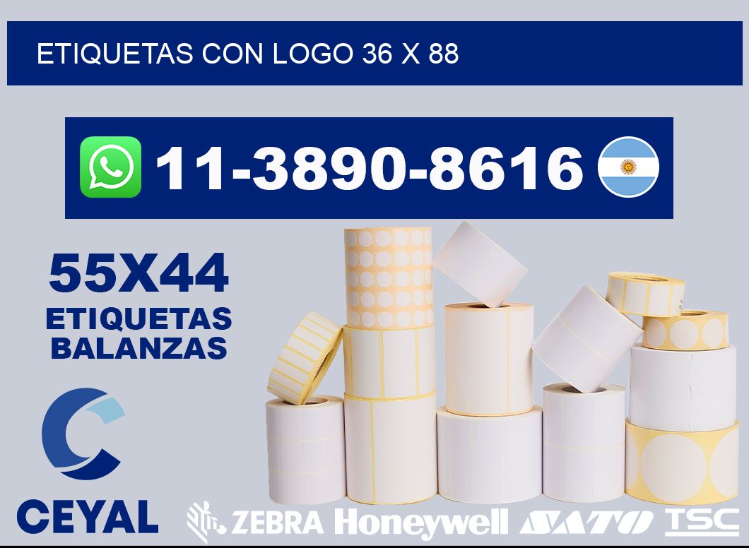 Etiquetas con logo 36 x 88