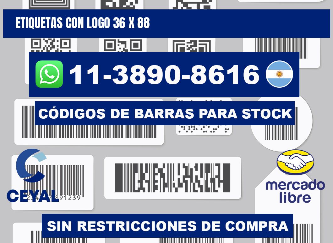 Etiquetas con logo 36 x 88