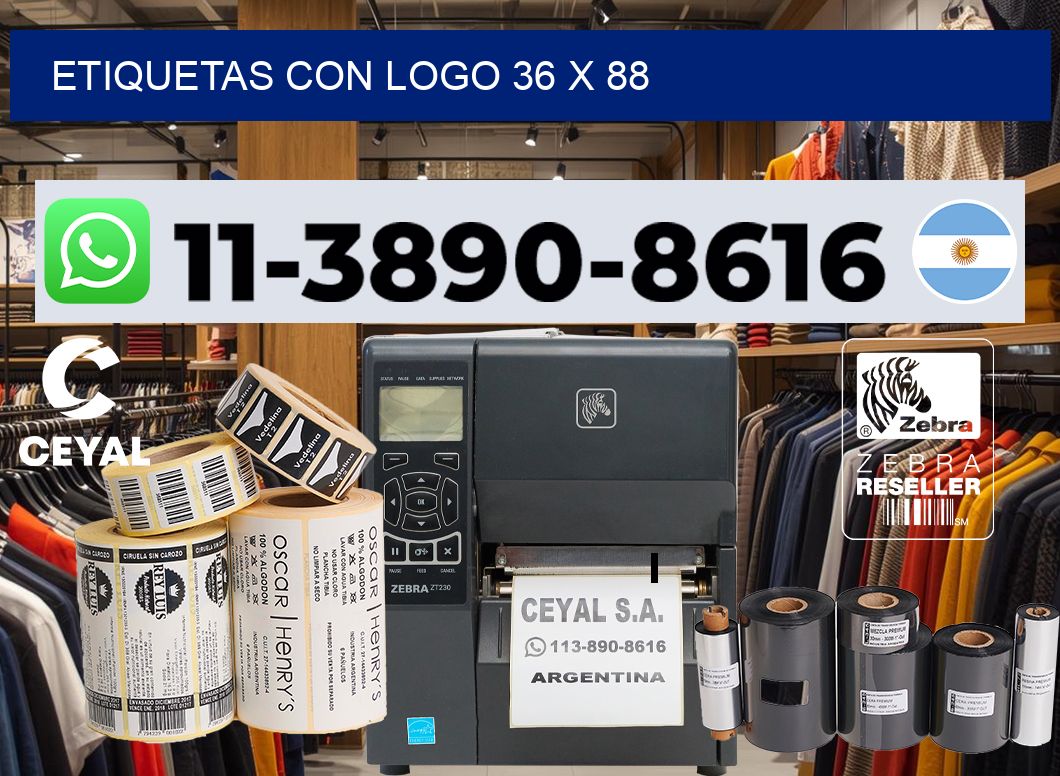 Etiquetas con logo 36 x 88