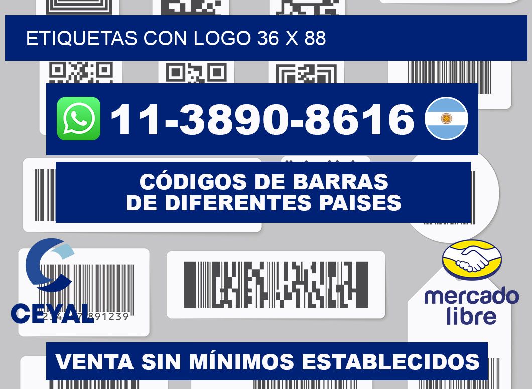 Etiquetas con logo 36 x 88