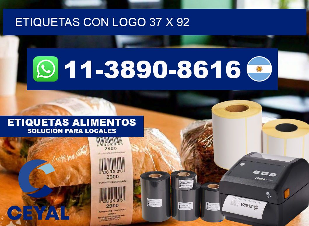 Etiquetas con logo 37 x 92