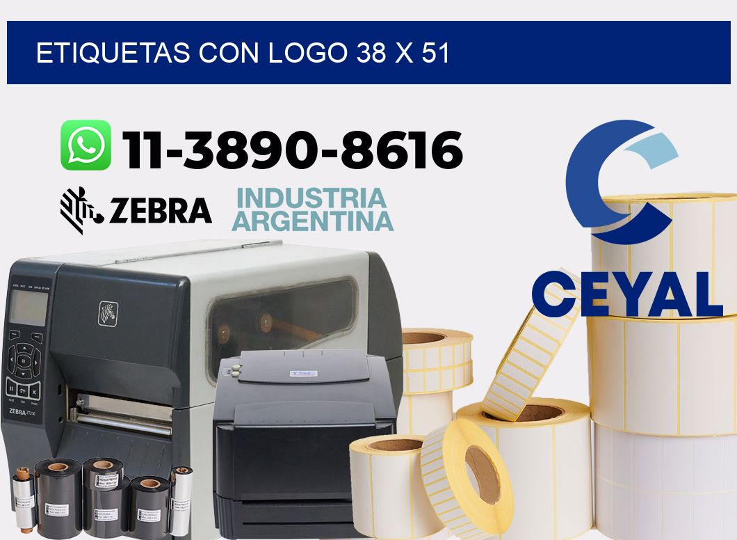 Etiquetas con logo 38 x 51