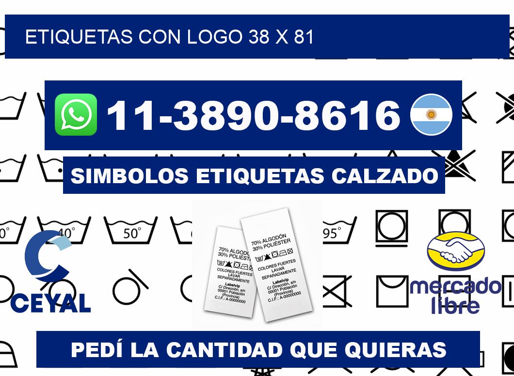 Etiquetas con logo 38 x 81