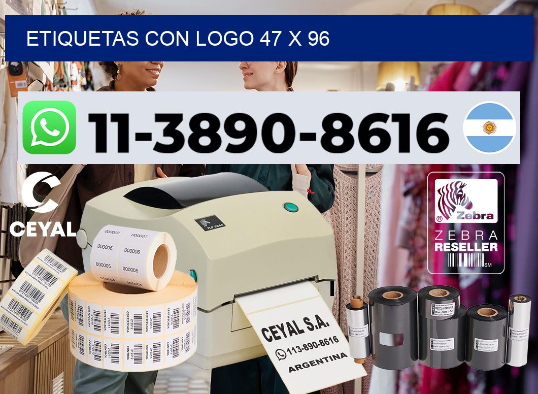 Etiquetas con logo 47 x 96