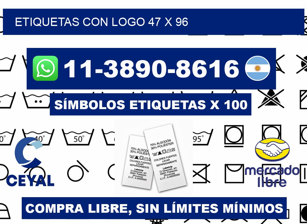 Etiquetas con logo 47 x 96