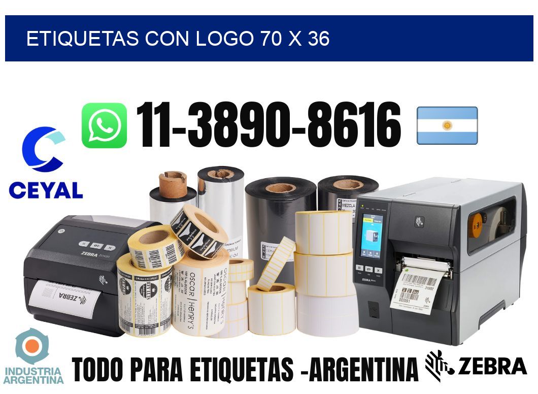 Etiquetas con logo 70 x 36