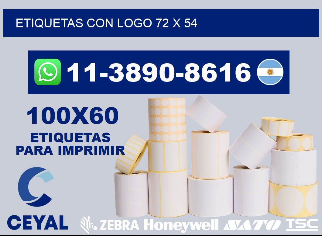 Etiquetas con logo 72 x 54