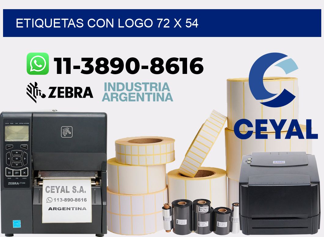 Etiquetas con logo 72 x 54