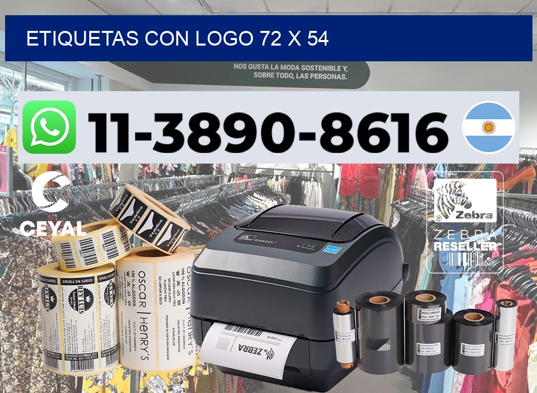 Etiquetas con logo 72 x 54