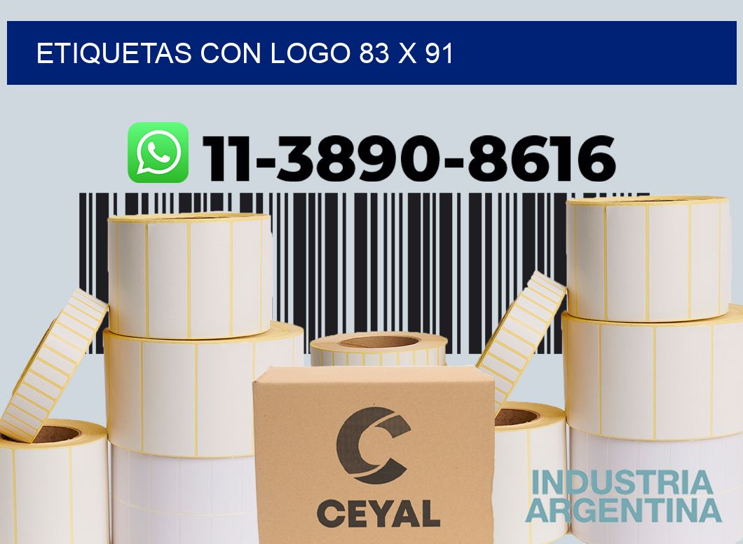 Etiquetas con logo 83 x 91