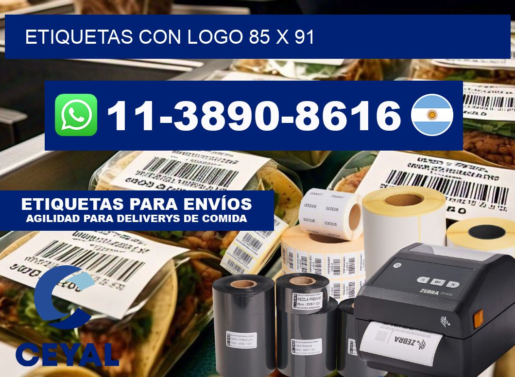Etiquetas con logo 85 x 91