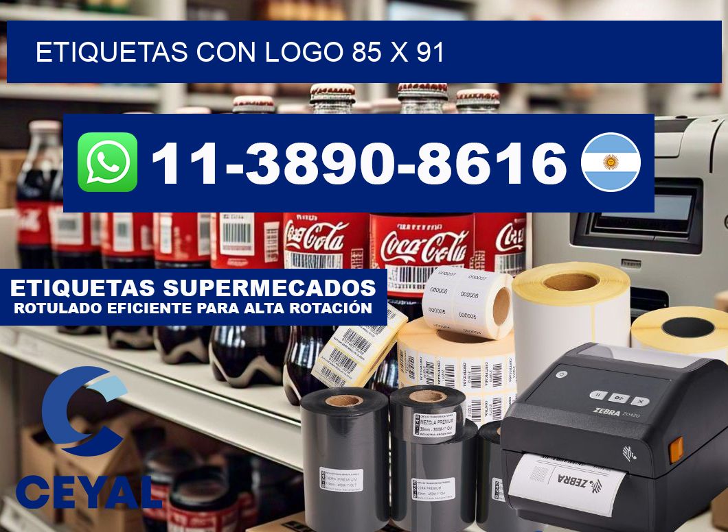 Etiquetas con logo 85 x 91