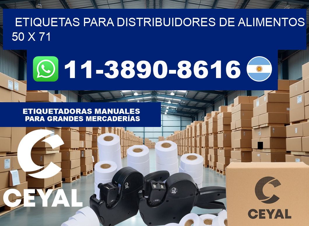 Etiquetas para distribuidores de alimentos 50 x 71