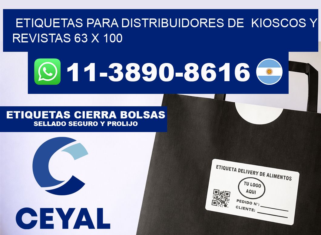 Etiquetas para distribuidores de  kioscos y revistas 63 x 100