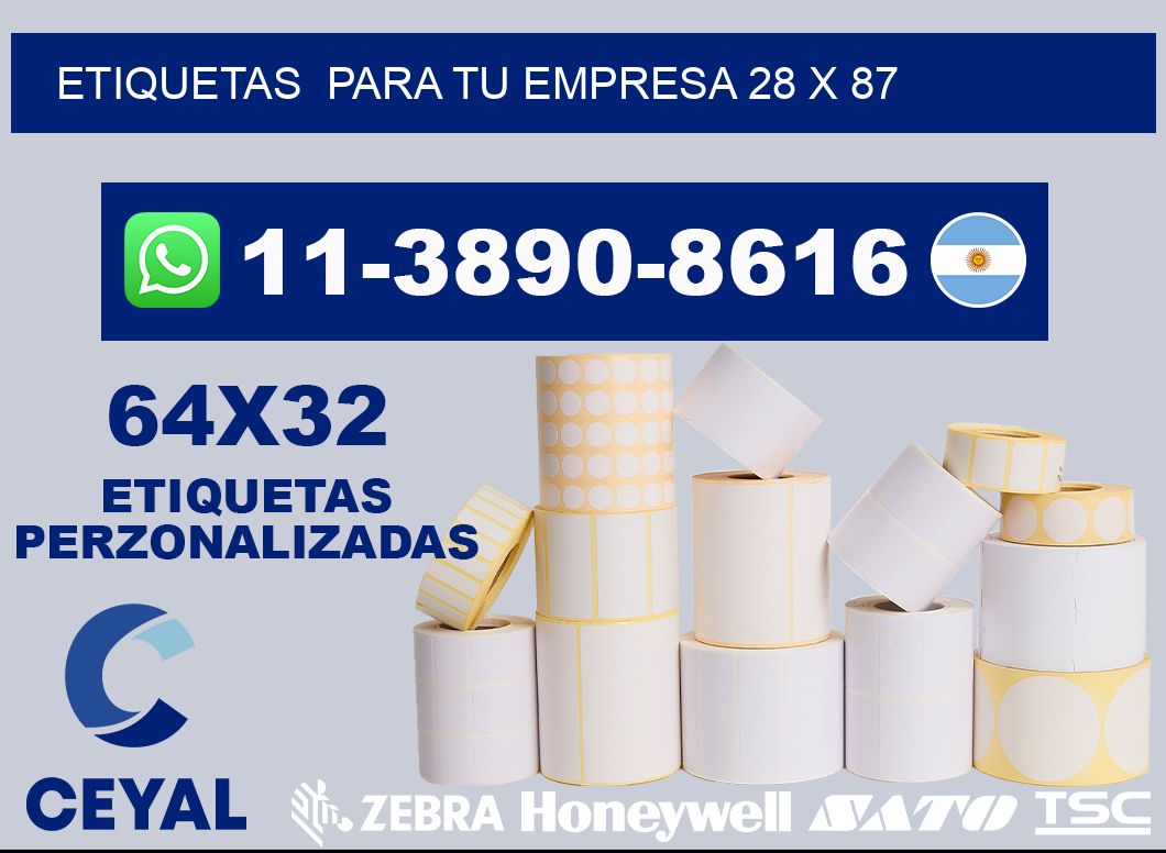 Etiquetas  para tu empresa 28 x 87