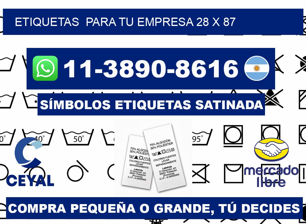Etiquetas  para tu empresa 28 x 87