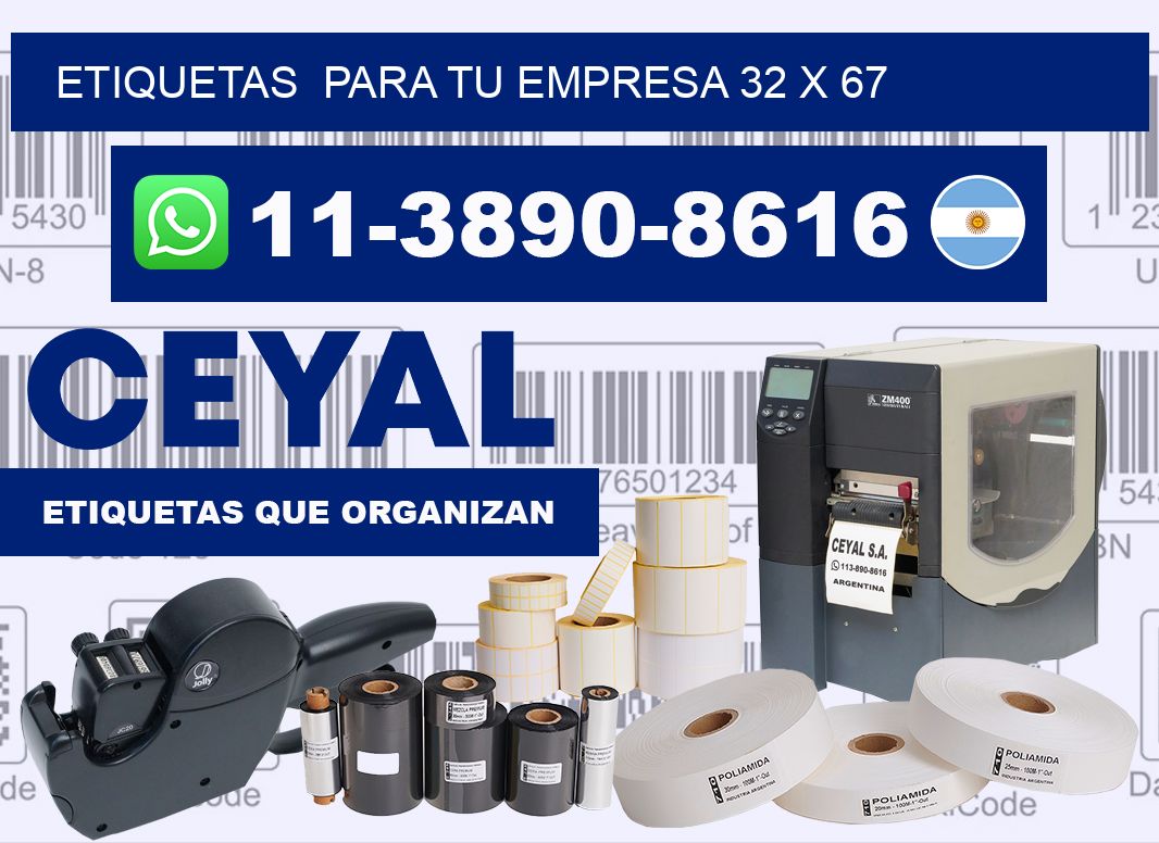 Etiquetas  para tu empresa 32 x 67