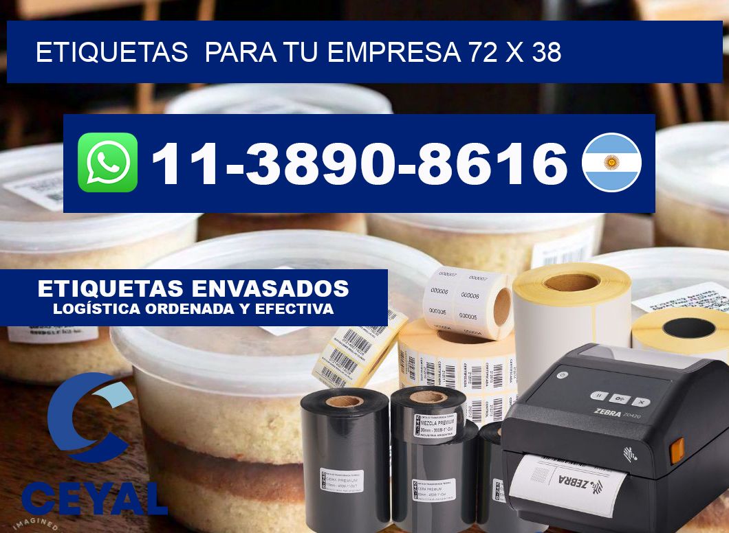Etiquetas  para tu empresa 72 x 38