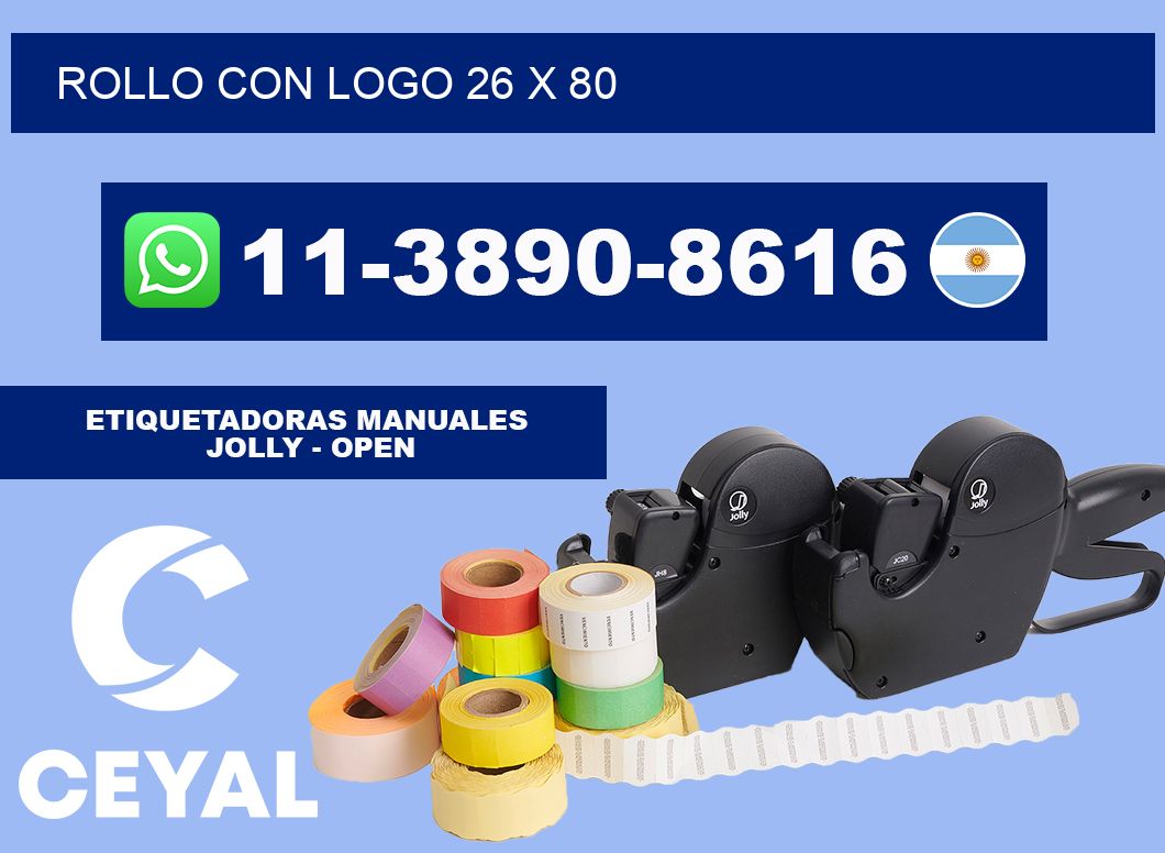 Rollo con logo 26 x 80