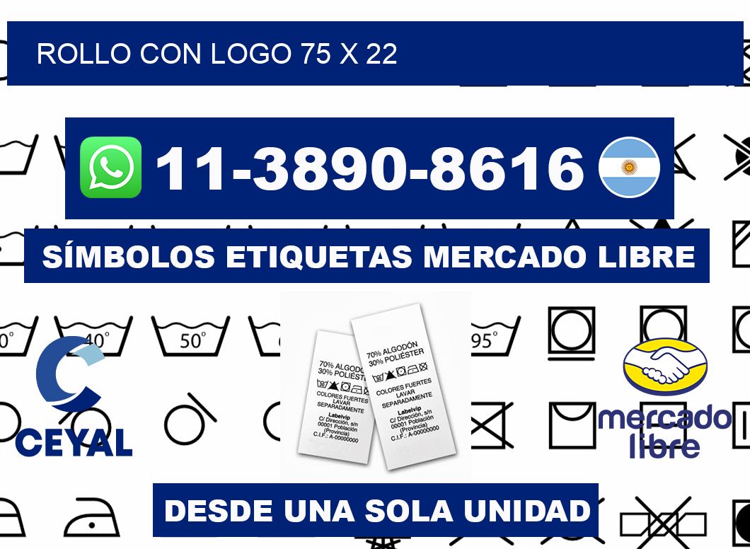 Rollo con logo 75 x 22