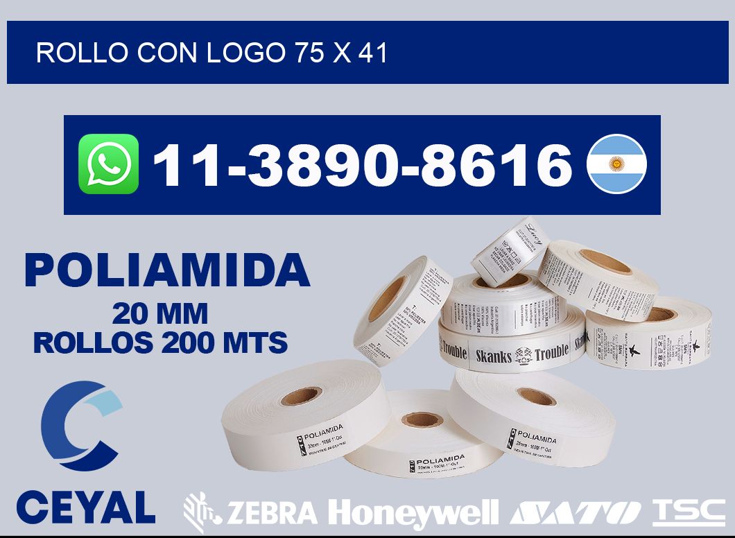 Rollo con logo 75 x 41