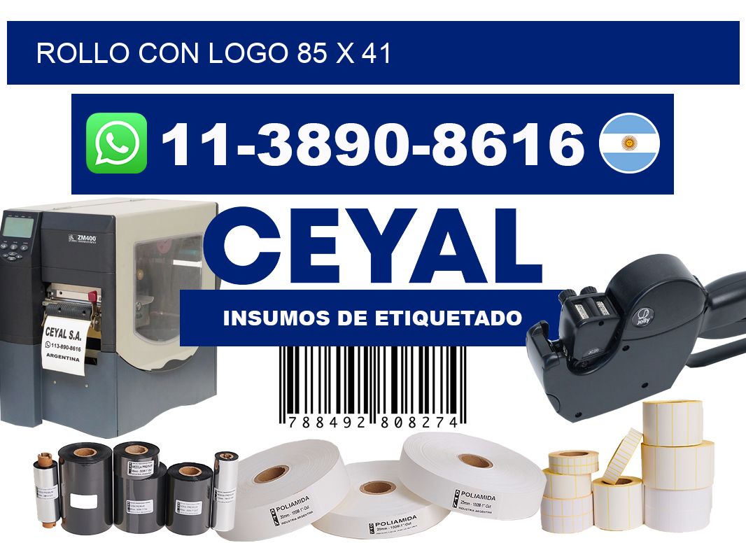 Rollo con logo 85 x 41
