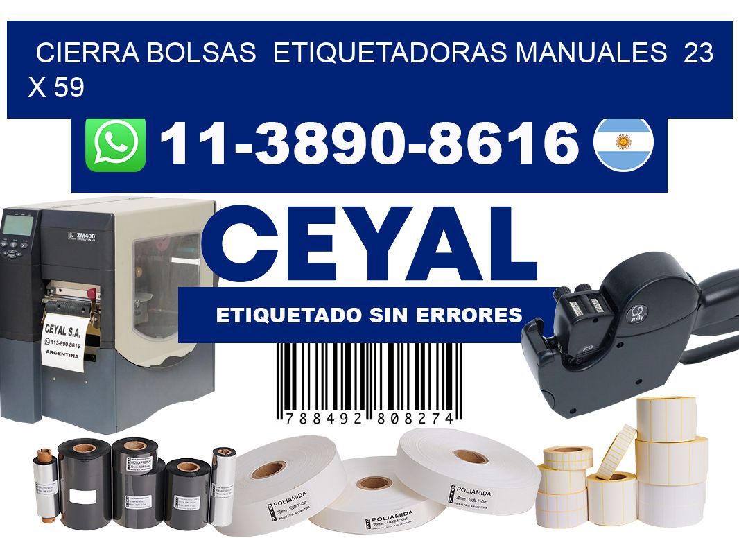 cierra bolsas  Etiquetadoras Manuales  23 x 59