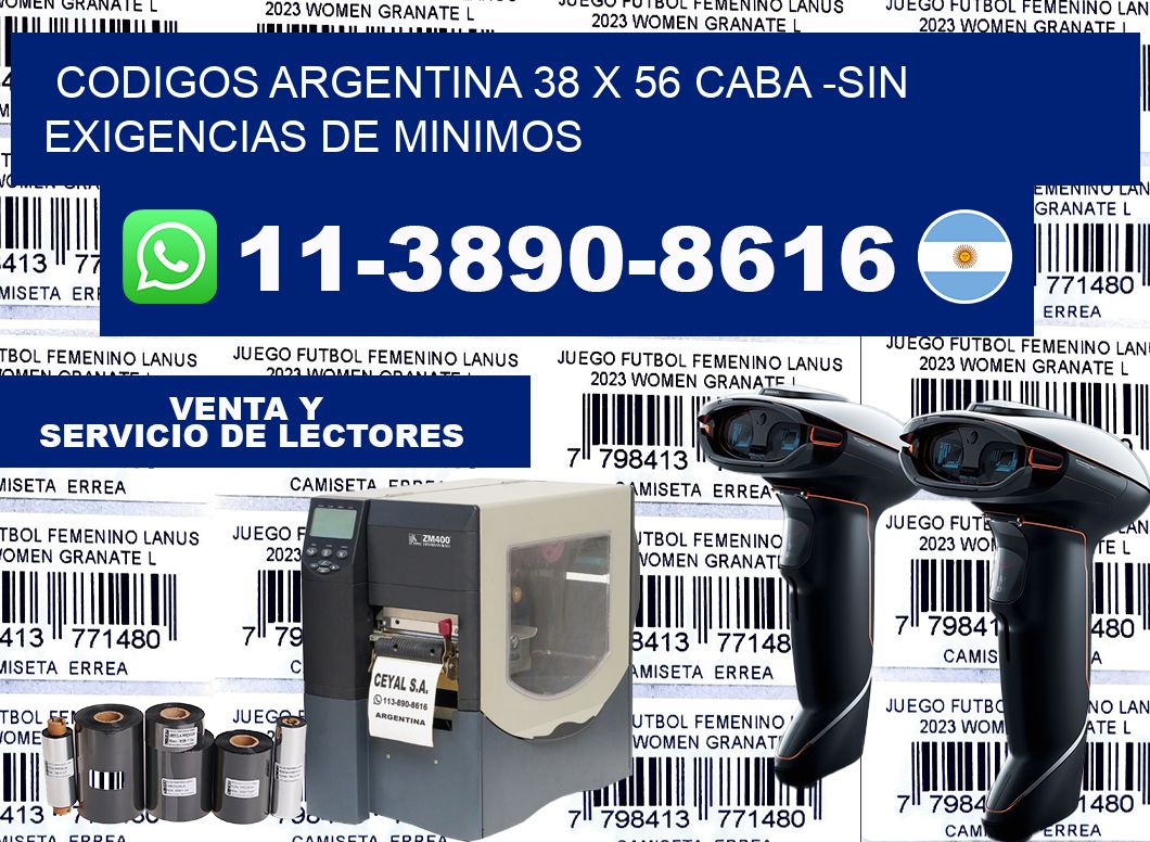 codigos Argentina 38 x 56 CABA -Sin exigencias de minimos