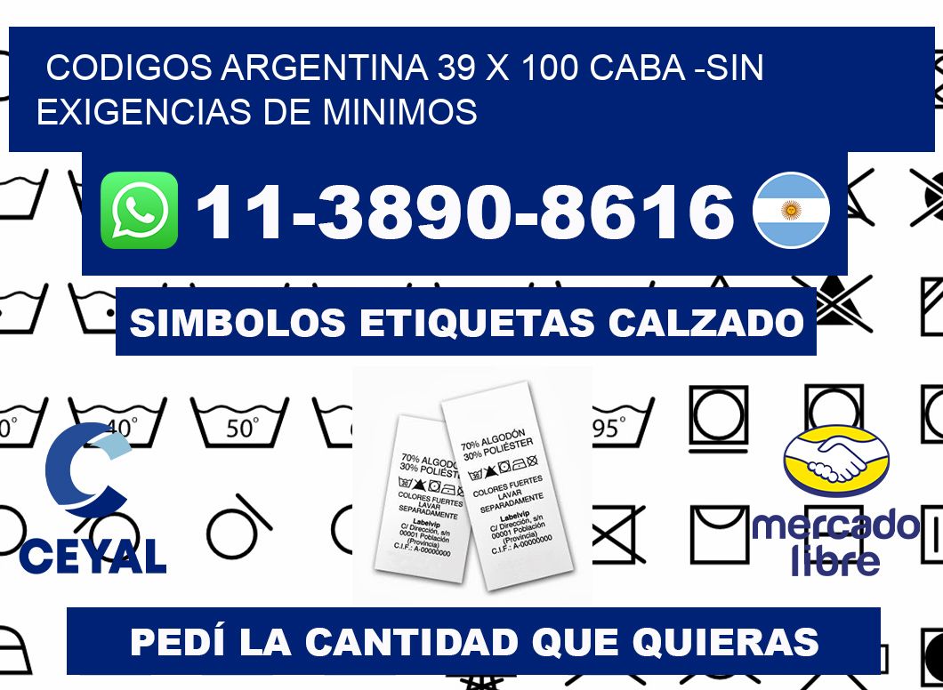 codigos Argentina 39 x 100 CABA -Sin exigencias de minimos