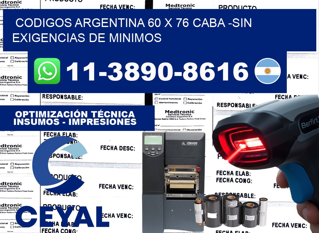 codigos Argentina 60 x 76 CABA -Sin exigencias de minimos