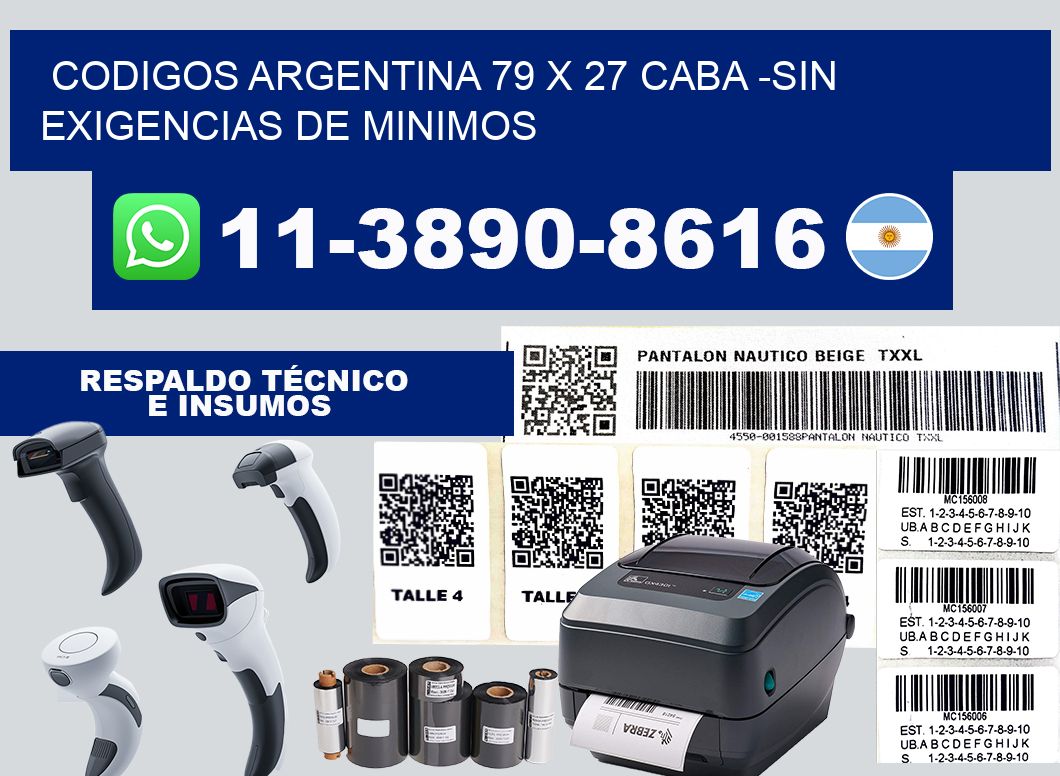 codigos Argentina 79 x 27 CABA -Sin exigencias de minimos