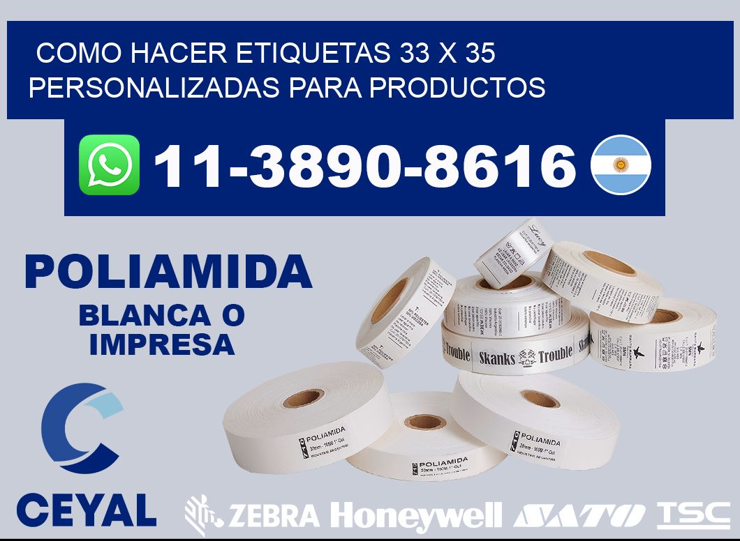 como hacer etiquetas 33 x 35 personalizadas para productos