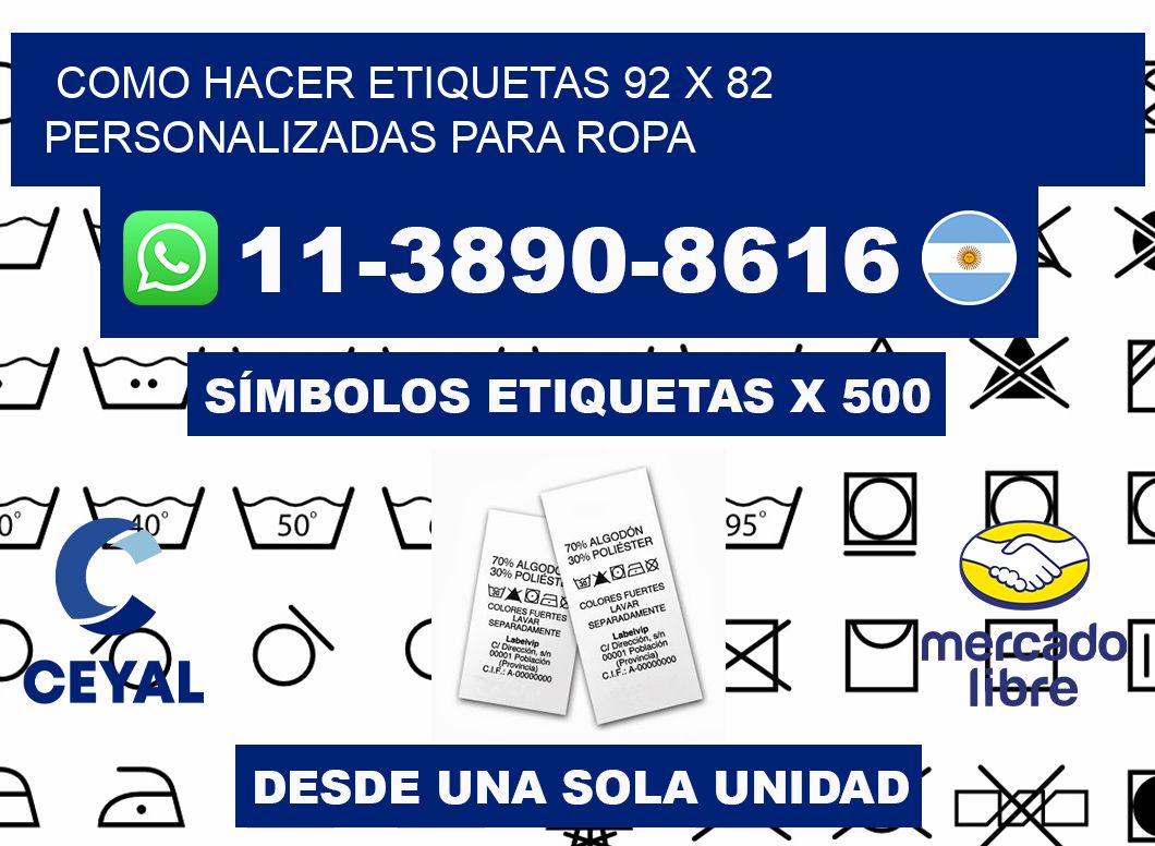 como hacer etiquetas 92 x 82 personalizadas para ropa
