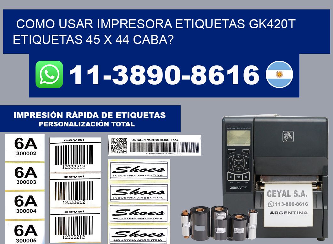 como usar impresora etiquetas gk420t etiquetas 45 x 44 CABA?