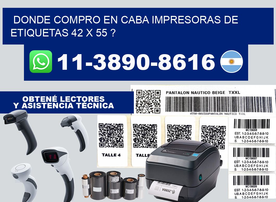 donde compro en CABA impresoras de etiquetas 42 x 55 ?
