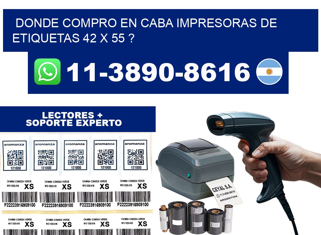 donde compro en CABA impresoras de etiquetas 42 x 55 ?