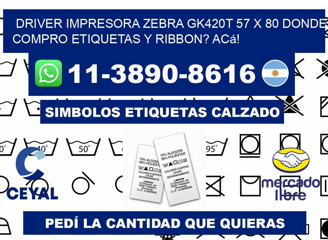 driver impresora zebra gk420t 57 x 80 Donde compro etiquetas y ribbon? Acá!