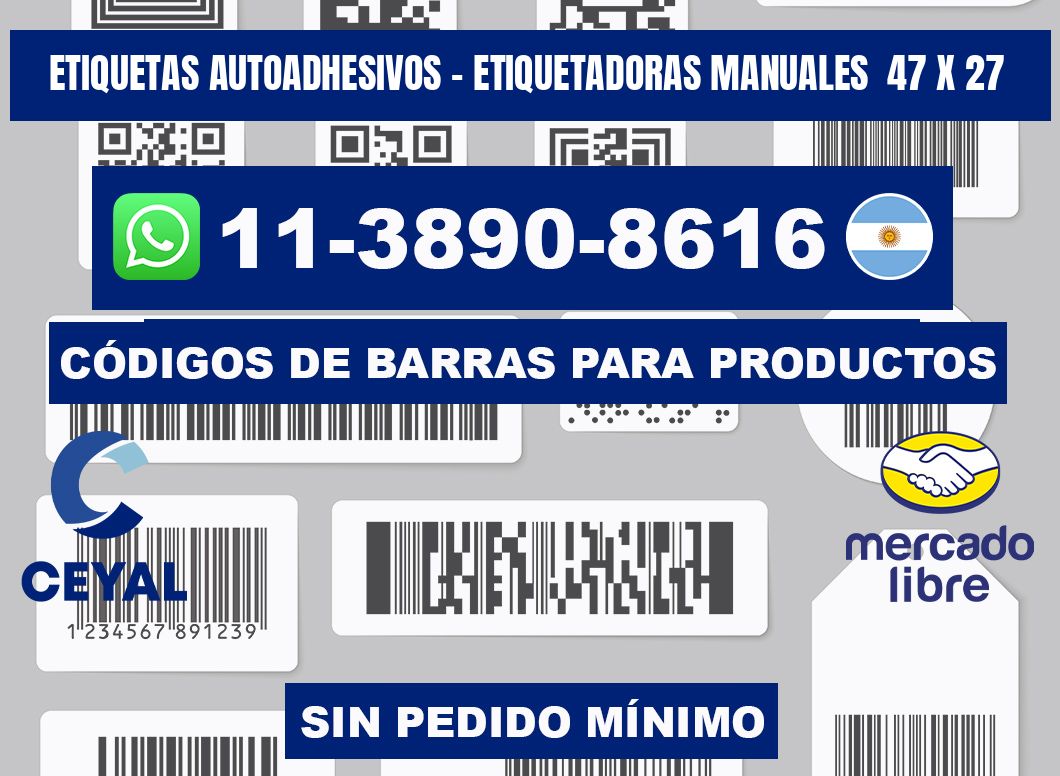 etiquetas autoadhesivos - Etiquetadoras Manuales  47 x 27
