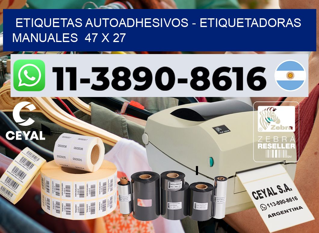 etiquetas autoadhesivos - Etiquetadoras Manuales  47 x 27