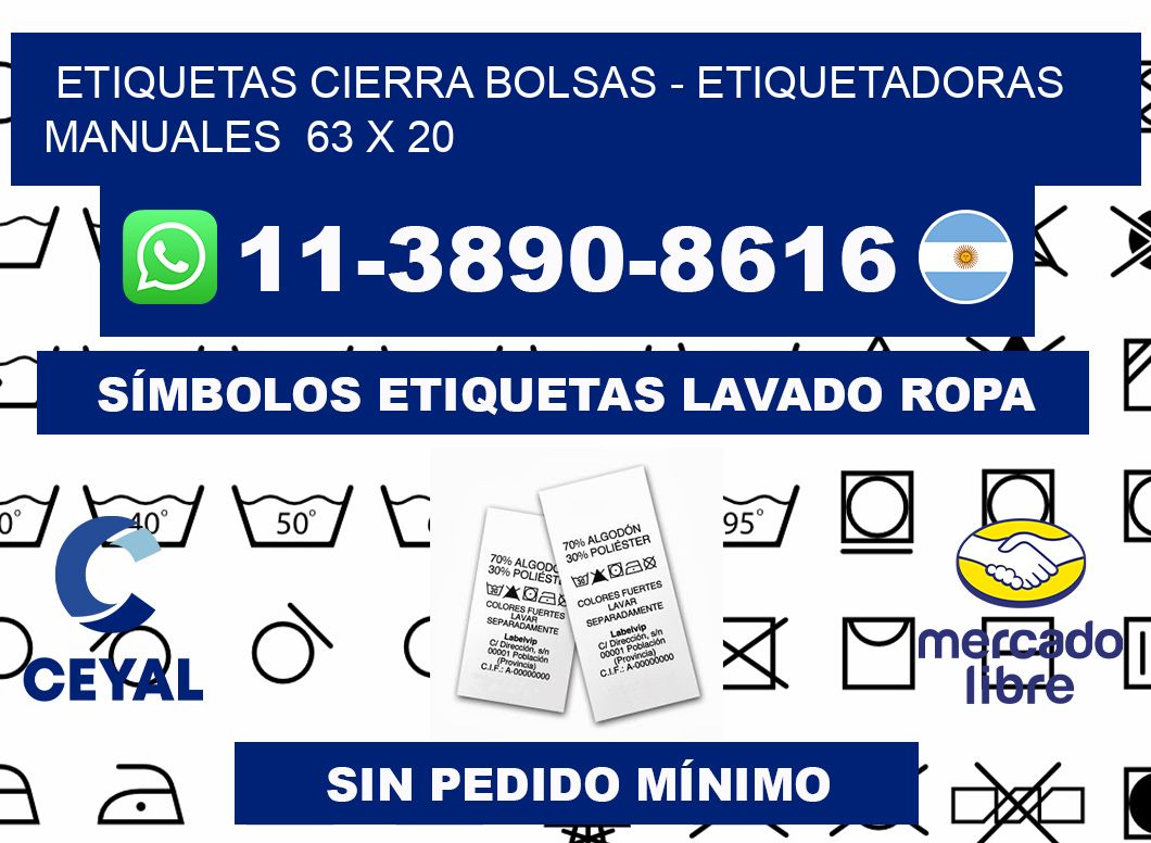 etiquetas cierra bolsas - Etiquetadoras Manuales  63 x 20