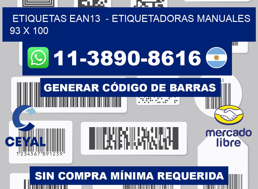 etiquetas ean13  - Etiquetadoras Manuales  93 x 100