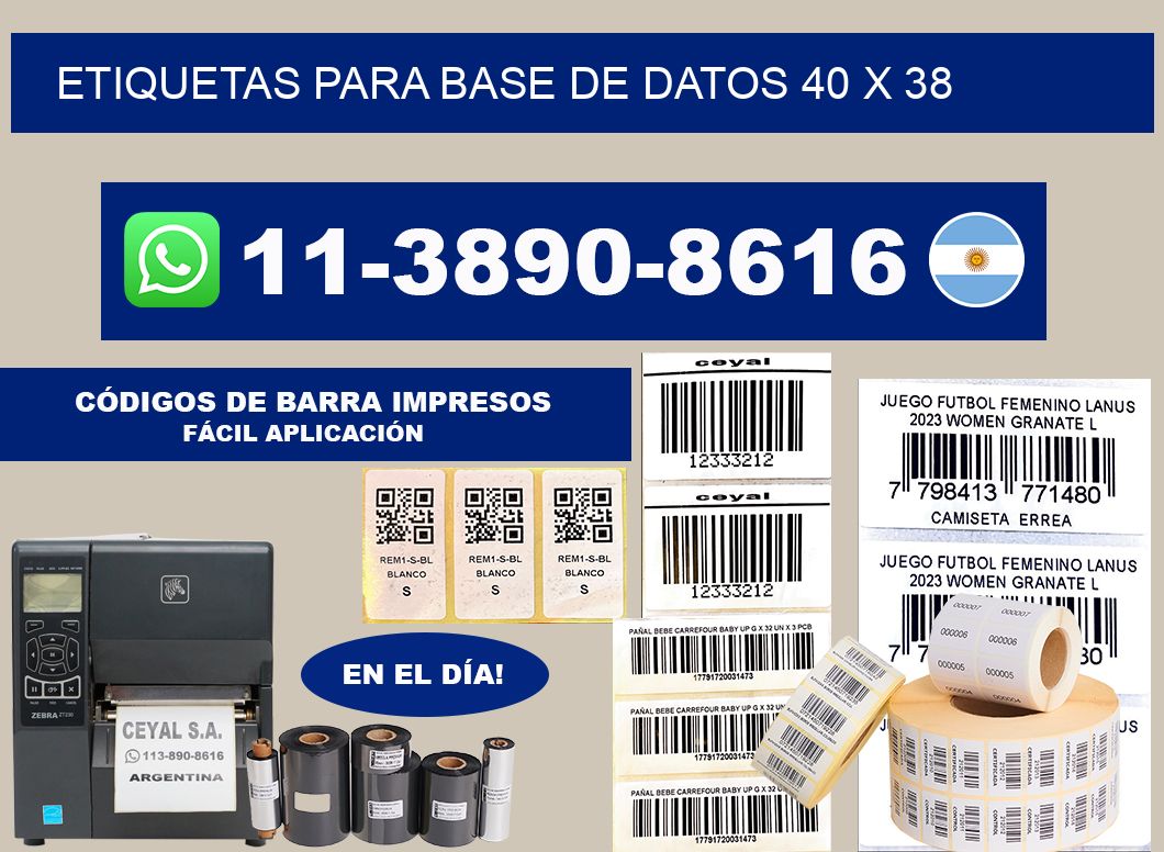 etiquetas para base de datos 40 x 38