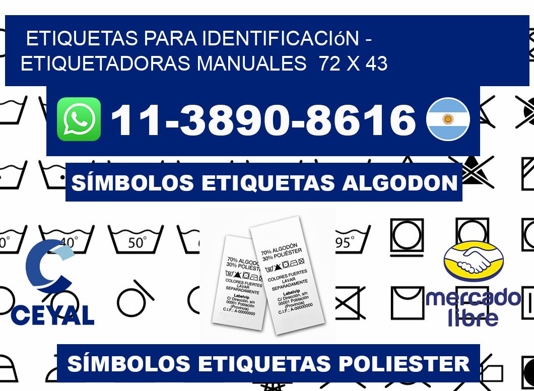 etiquetas para identificación - Etiquetadoras Manuales  72 x 43