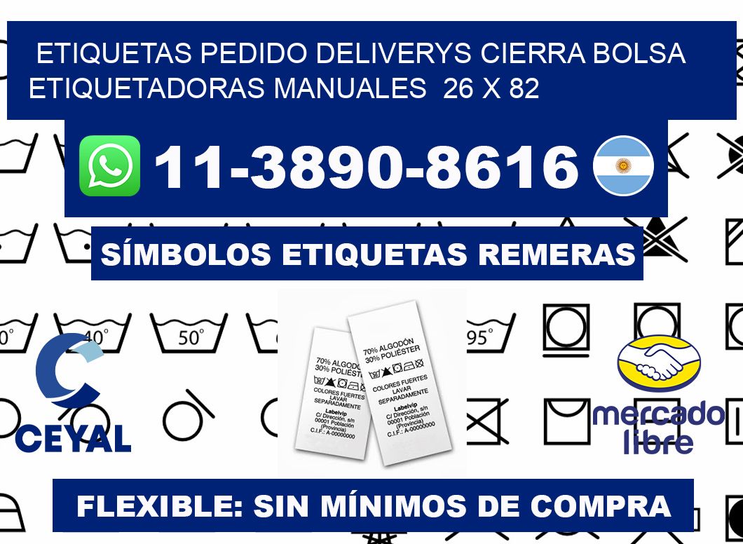 etiquetas pedido deliverys cierra bolsa  Etiquetadoras Manuales  26 x 82