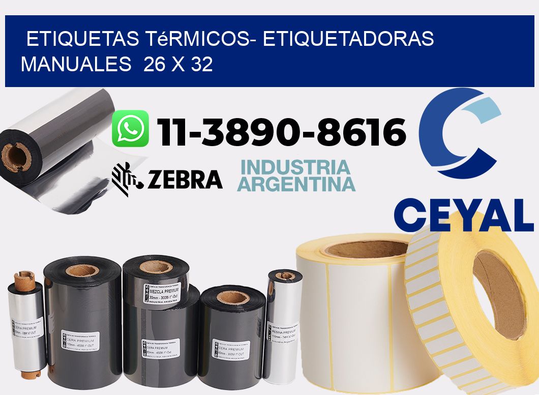 etiquetas térmicos- Etiquetadoras Manuales  26 x 32