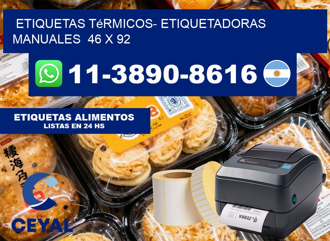 etiquetas térmicos- Etiquetadoras Manuales  46 x 92